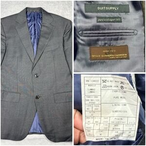 Suitsupply Mens 38R Gray Vitale Barberis Canonico Wool 2-Button Blazer **READ**